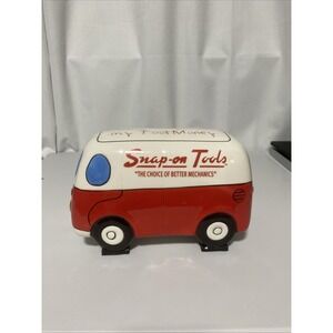 Snap-on Ceramic Vehicle Piggy Bank Red White Van SSX17P121 Original
